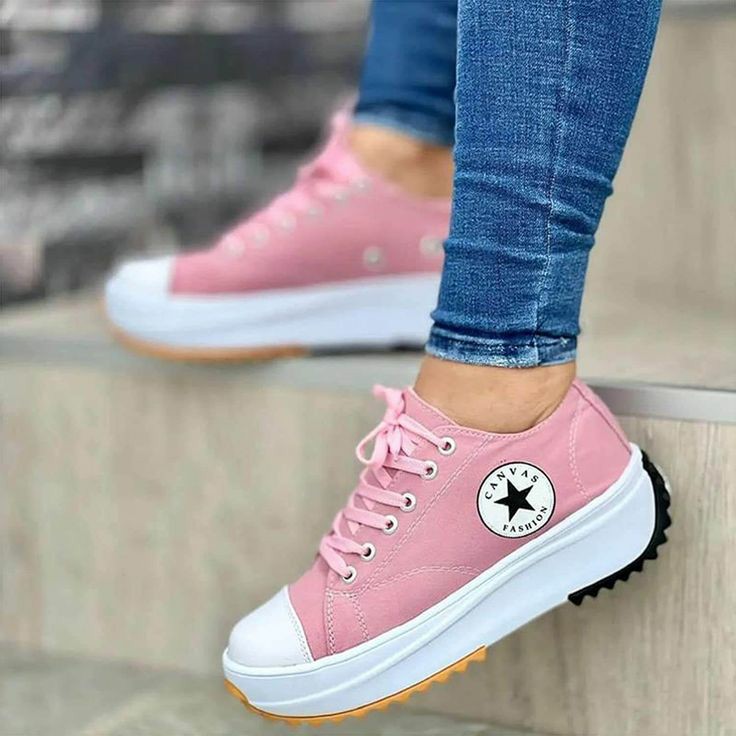 Pink canvas sale shoes womens